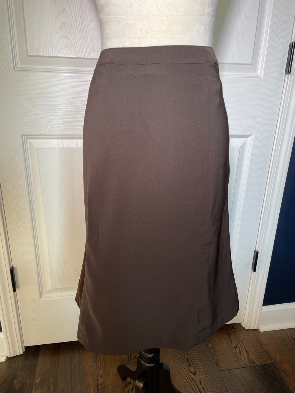 Susan Graver Brown A-Line Knee-Length Pull-On Skirt Size M
